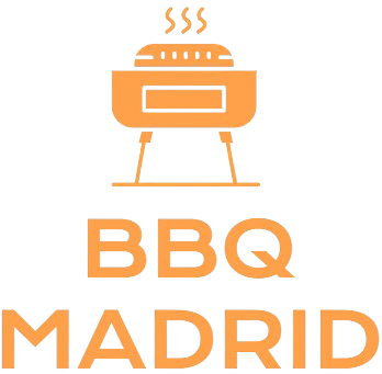 Logotipo de BBQ Madrid con parrilla.