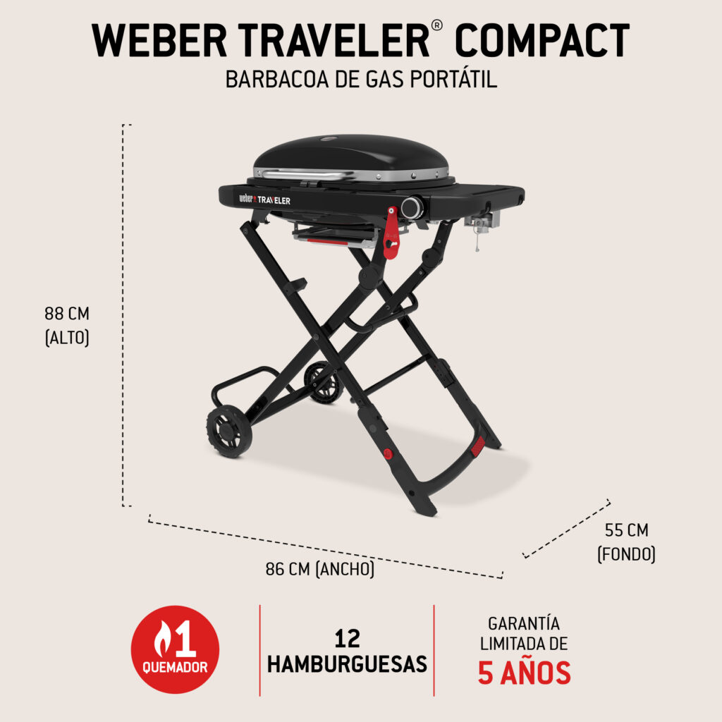 Barbacoa portátil Weber Traveler Compact.