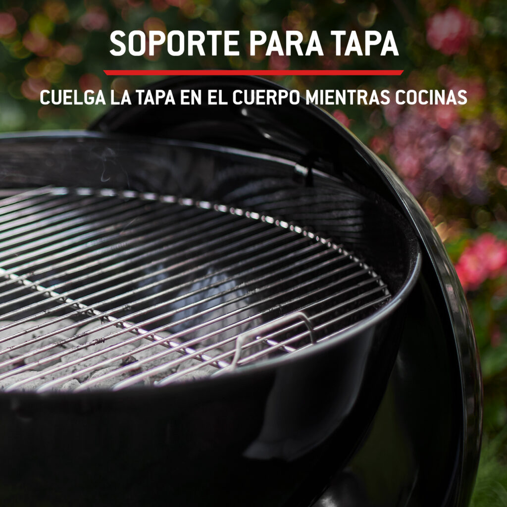 Parrilla con soporte para tapa