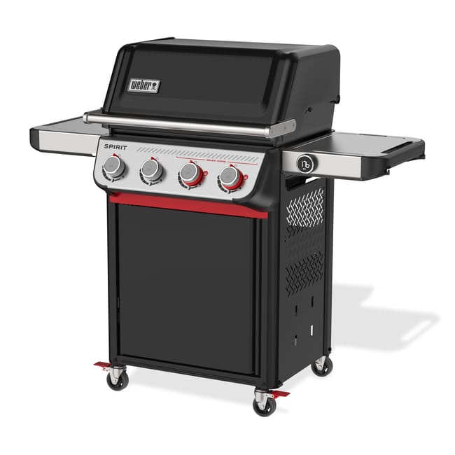Barbacoa de gas con tres quemadores.