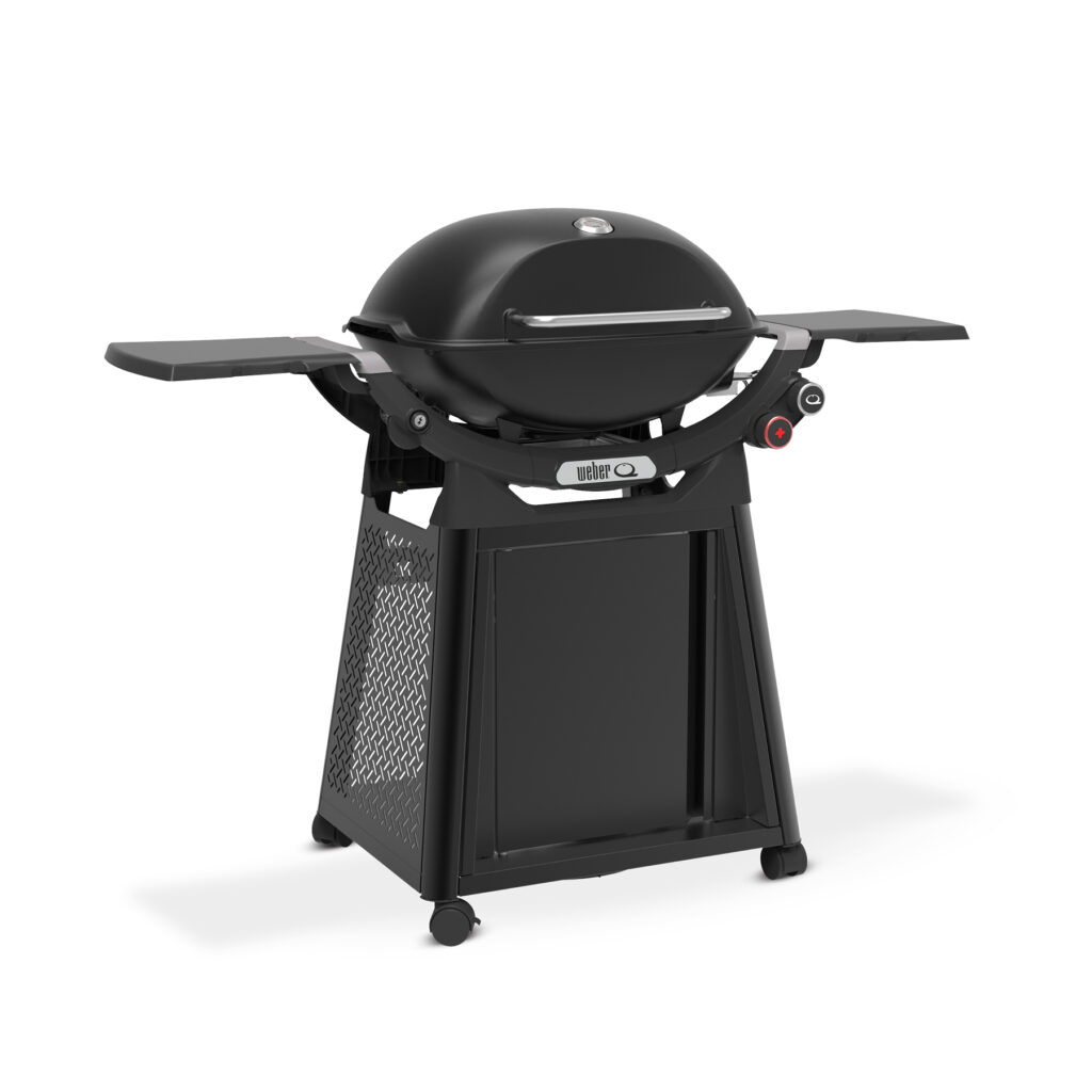 Barbacoa portátil negra con ruedas