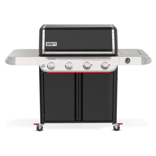 Barbacoa de gas negra con cuatro quemadores