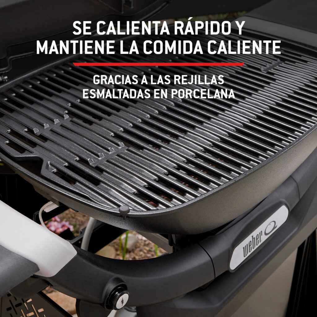 Parrilla moderna con rejillas esmaltadas.