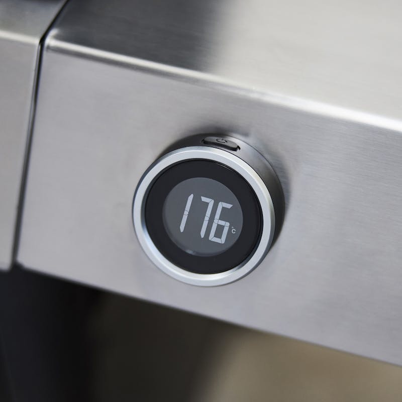 Termostato digital en pantalla, temperatura 176 grados