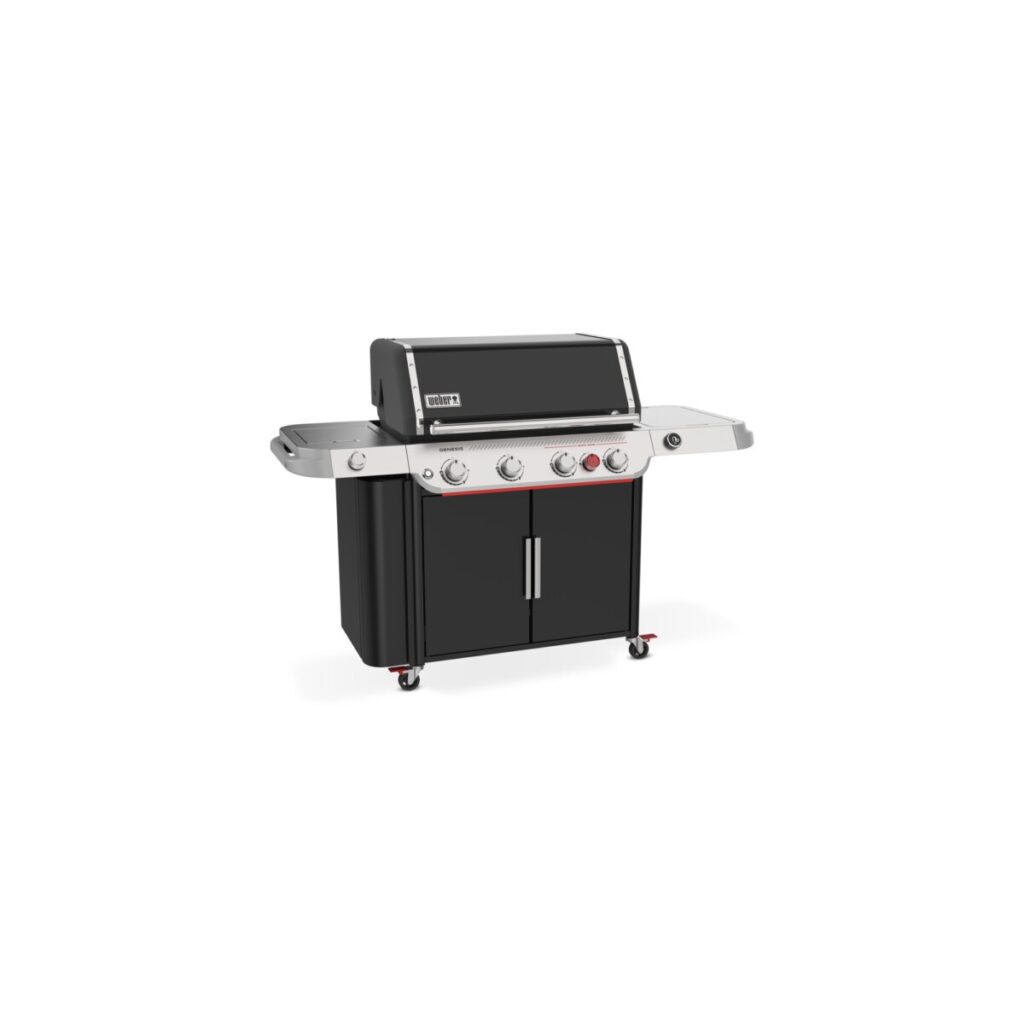 Barbacoa de gas con cuatro quemadores.