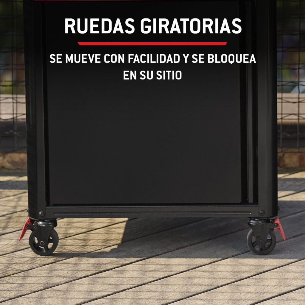 Ruedas giratorias negras con freno