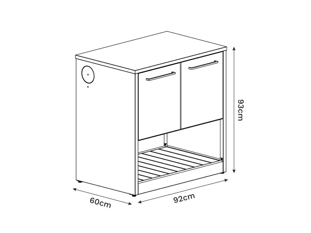 Diseño de mueble de cocina con medidas