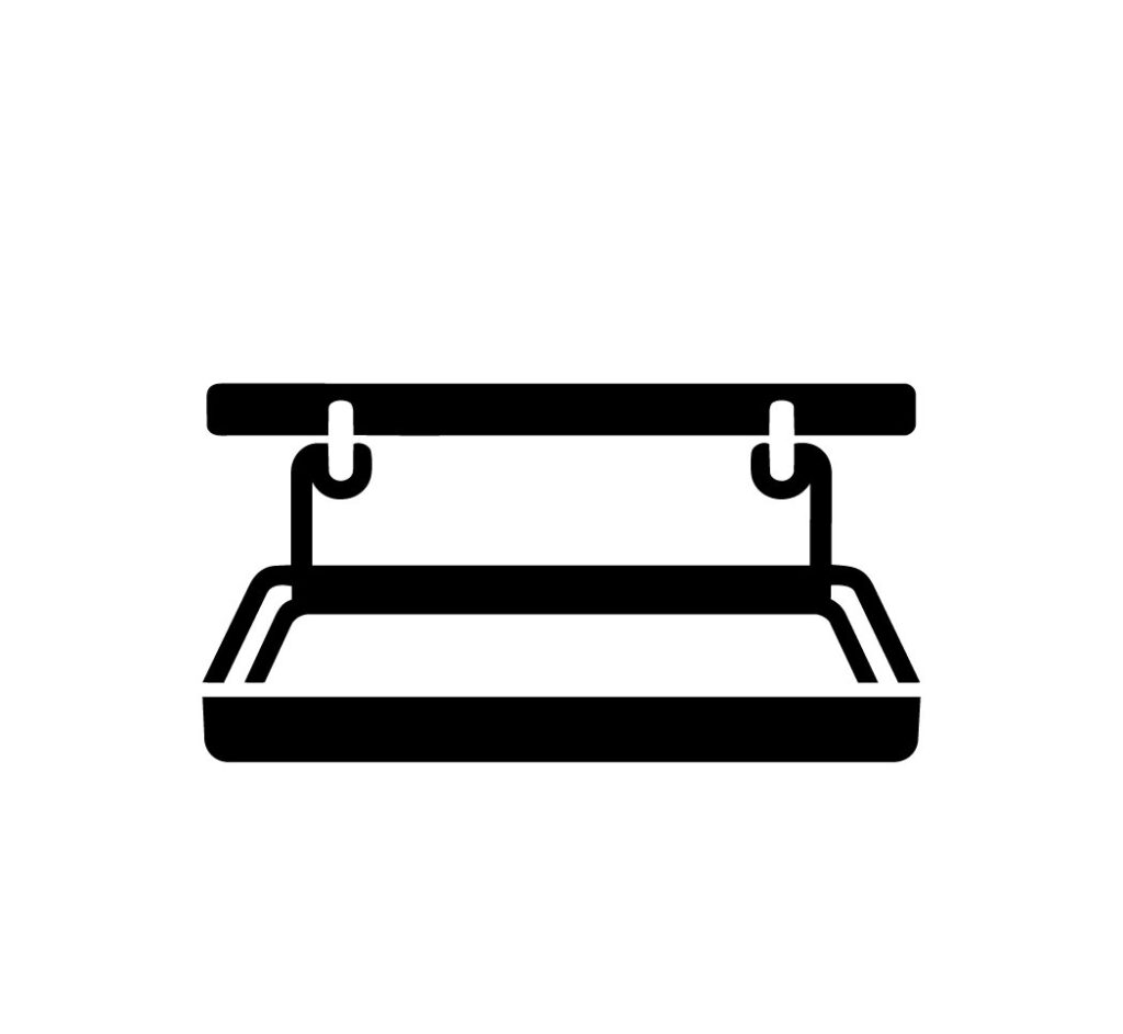 Icono de cama colgante estilizada.