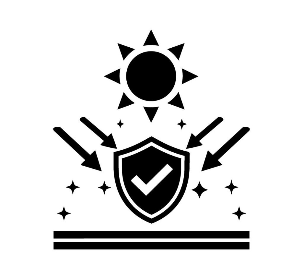 Icono de protección solar y escudo