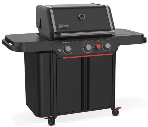 Barbacoa de gas negra con ruedas
