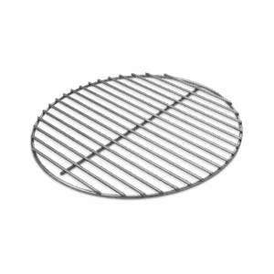 Parrilla redonda de metal sobre fondo negro