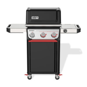 Barbacoa de gas moderna con tres quemadores.